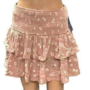 Lucky Brand Pink Floral Skirt